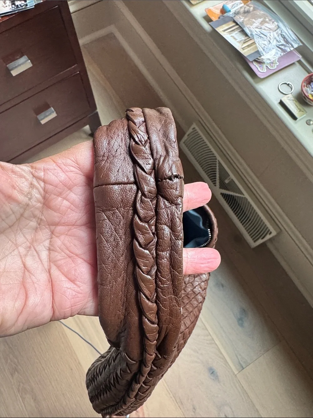 Bottega Veneta Veneta Hobo Intrecciato Bag, Choc Brown, Medium Lambskin Leather